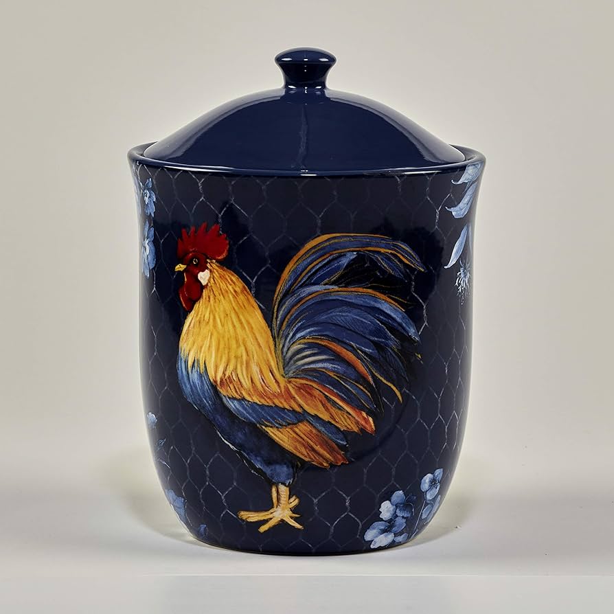 Amazon.com: Certified International Indigo Rooster 3 pc